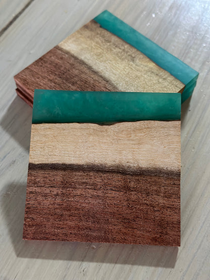 Mesquite & Epoxy Coasters